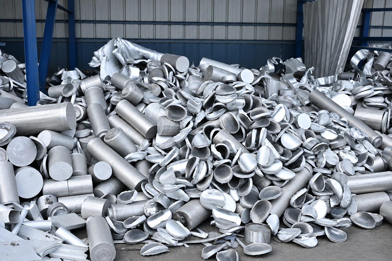 Sorted aluminium scrap ready for remelting at the Banco foundry