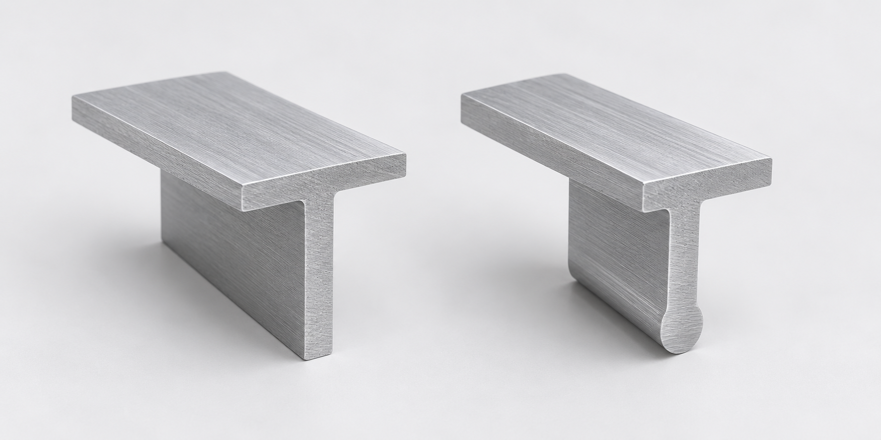 Cut lengths of Banco regular and bulb aluminium tee section